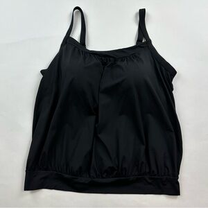 Lands’ End Black Tankini Swim Top Size 24W